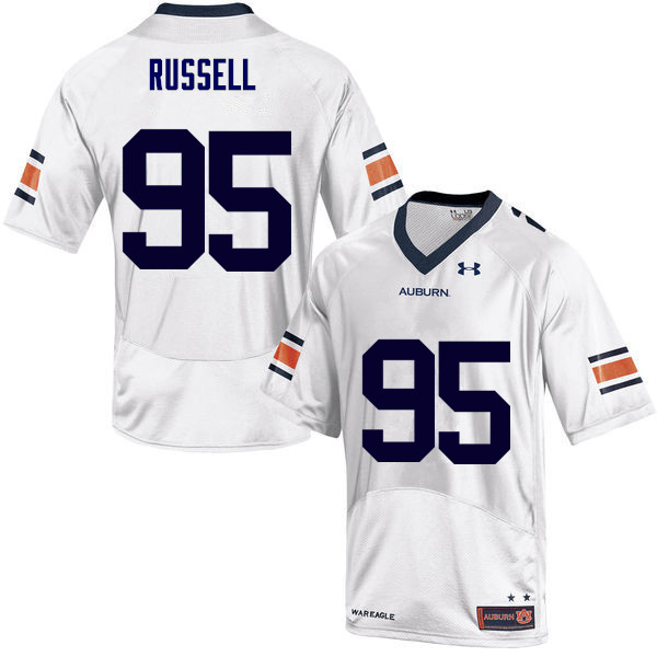 Men's Auburn Tigers #95 Dontavius Russell White College Stitched Football Jersey